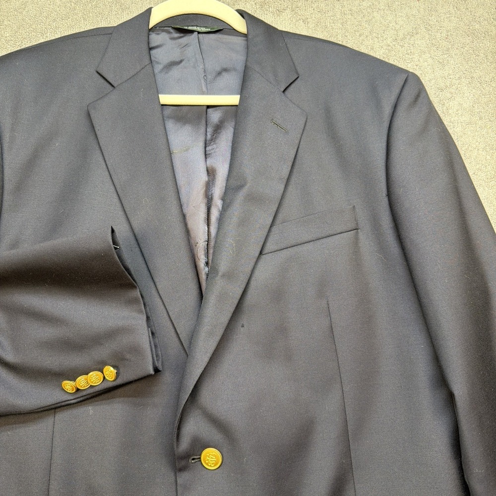 Brooks Brothers Madison‎ Saxon Wool Blazer Navy Sport Coat Mens 46R USA
